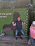 Ein Mann vor einem großen Plakat.
