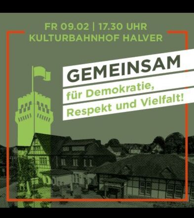 Plakat Gemeinsam für Demokratie, Respekt und Vielfalt.