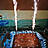 Kuchen mit Tischfeuerwerk