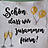 Eine Serviette mit der Schrift Schön, dass wir feiern.