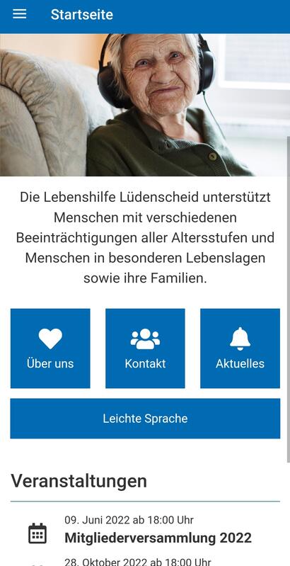 Screenshot der App