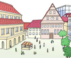 Mehrere große Gebäude