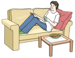 Mann auf Sofa