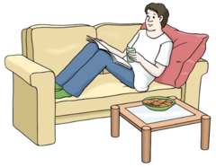 Mann auf Sofa