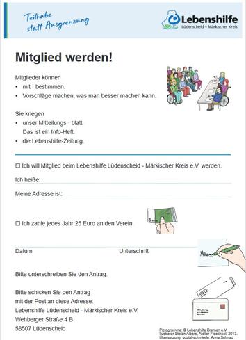 Beitritts-Erklärung in Leichter Sprache