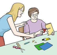 Die Tages-Betreuung ist ein Angebot für Menschen mit Beeinträchtigung, die nicht arbeiten. 