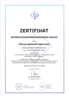 Zertifikat DSGVO