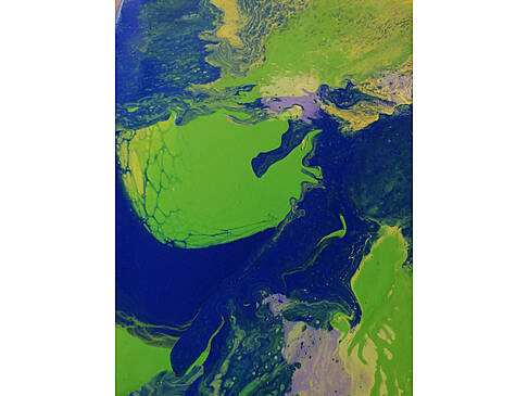 grüne und blaue Farbe.