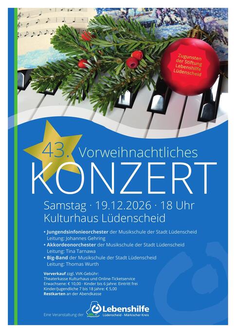 Plakat 43. Vorweihnachtliches Konzert